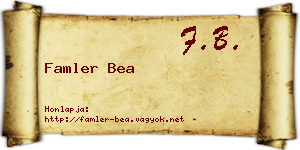 Famler Bea névjegykártya